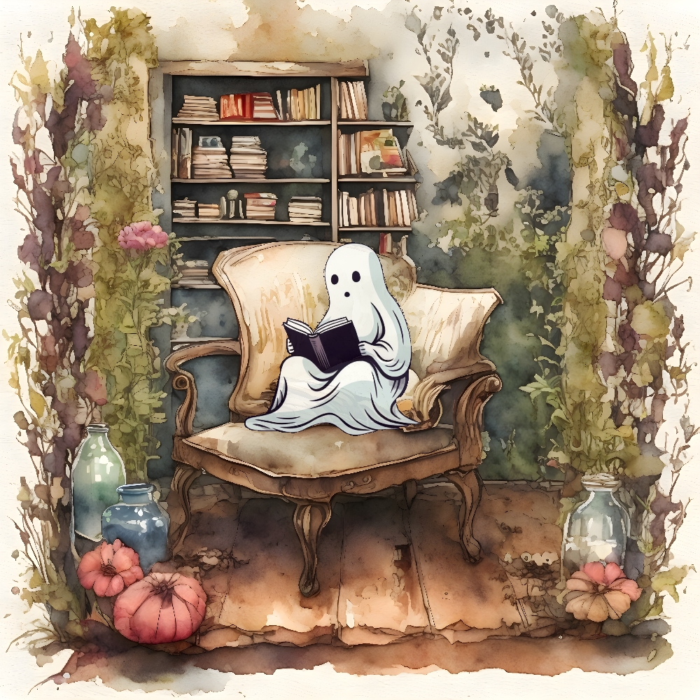 Ghost Reading A Book At Home